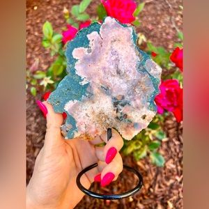 Pink Amethyst on stand from Brazil